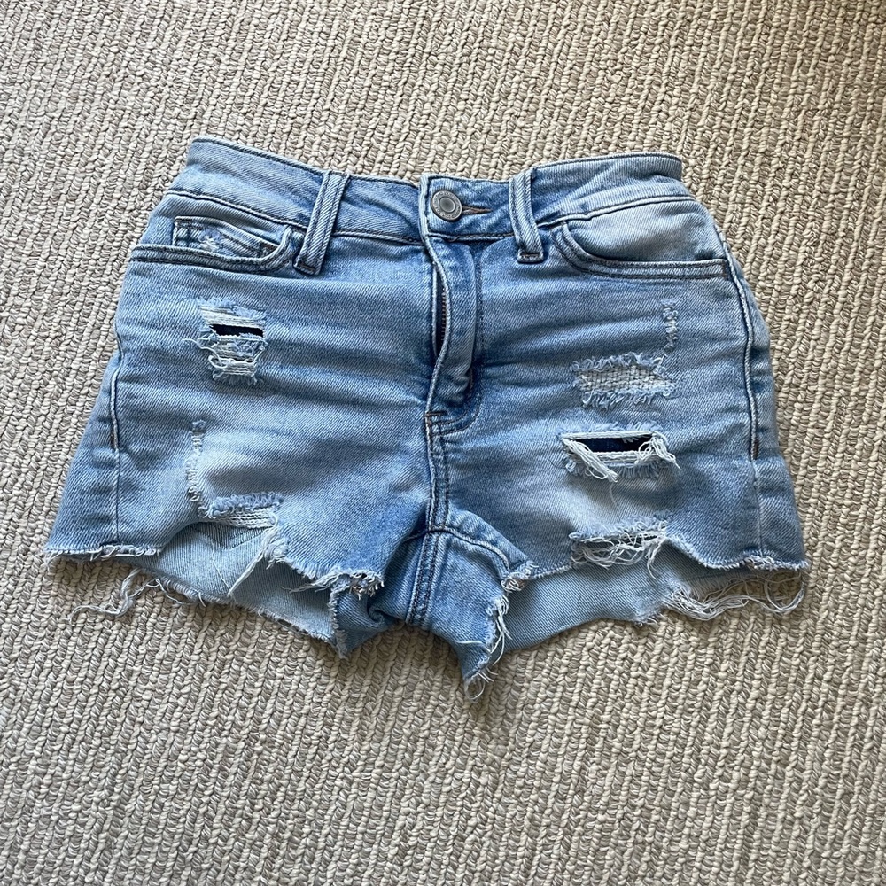 SO Light Blue Distressed Jean Shorts